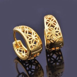 New filigree 14 k Gold filled hoops